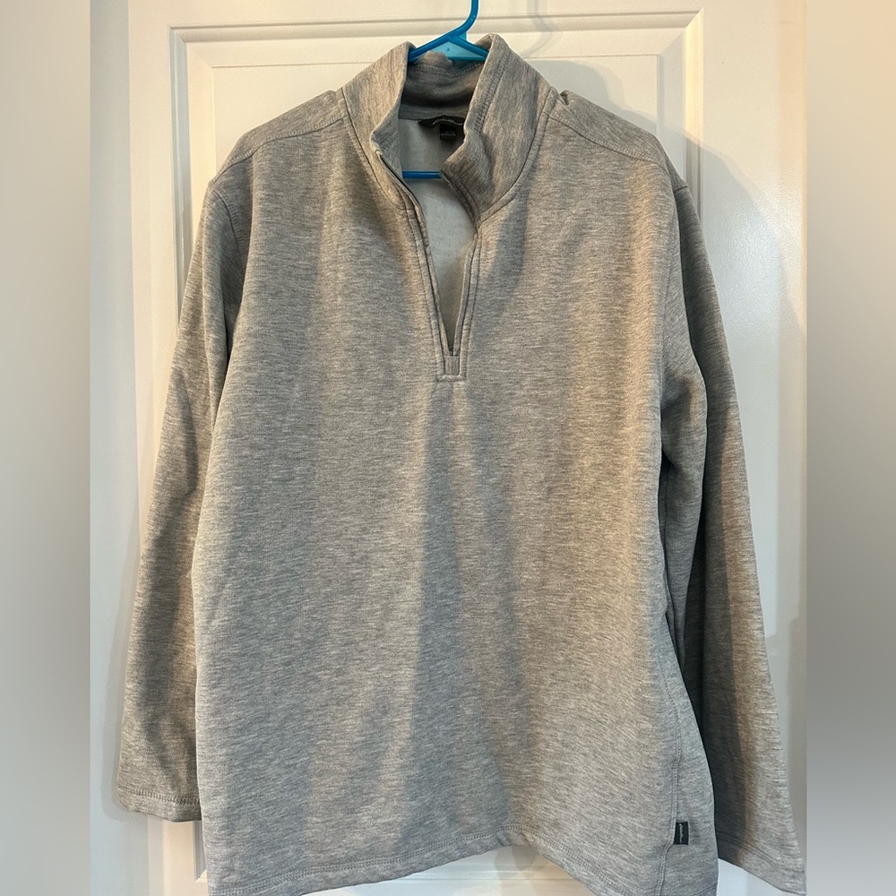 Eddie Bauer Gray Quarter-Zip Sweater